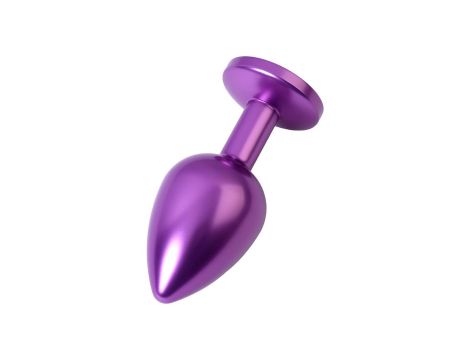 Purple anal plug TOYFA Metal,with a amethyst colored gem - 3