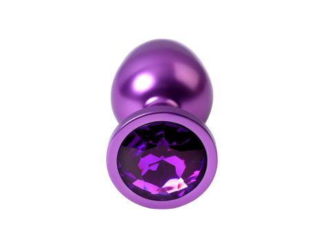 Purple anal plug TOYFA Metal,with a amethyst colored gem - 4