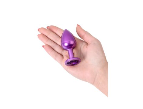 Purple anal plug TOYFA Metal,with a amethyst colored gem - 6