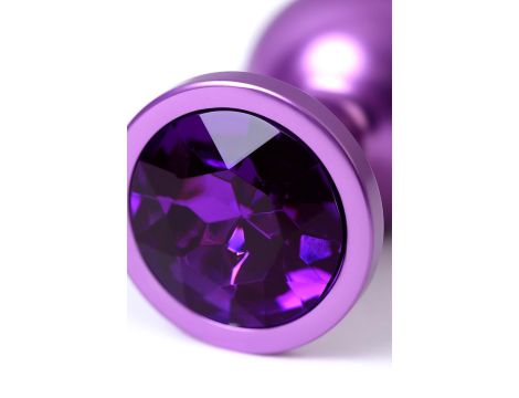 Purple anal plug TOYFA Metal,with a amethyst colored gem - 8