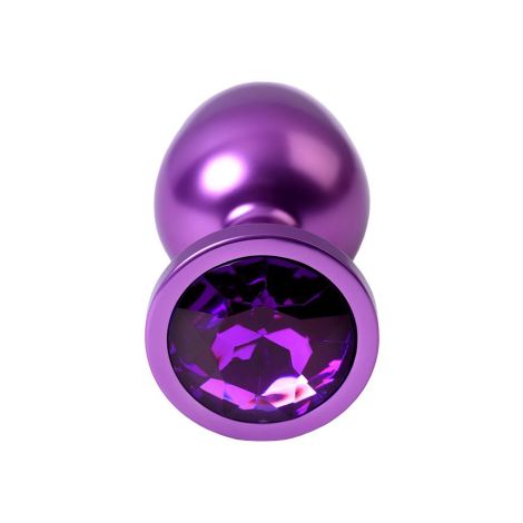 Purple anal plug TOYFA Metal,with a amethyst colored gem - 6