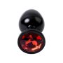 Black anal plug TOYFA Metal,with a ruby colored gem - 5