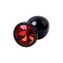 Black anal plug TOYFA Metal,with a ruby colored gem - 6