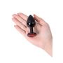 Black anal plug TOYFA Metal,with a ruby colored gem - 7