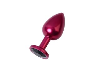 Red anal plug TOYFA Metal with black gem - image 2