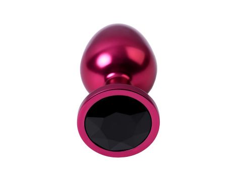 Red anal plug TOYFA Metal with black gem - 4