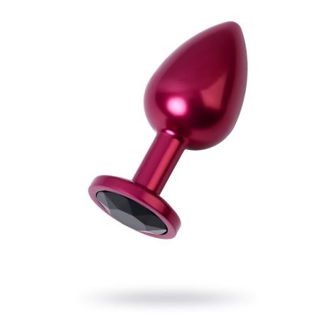 Red anal plug TOYFA Metal with black gem