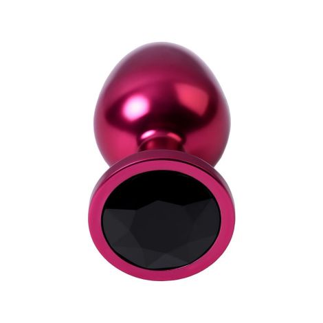 Red anal plug TOYFA Metal with black gem - 4