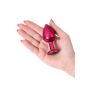 Red anal plug TOYFA Metal with black gem - 7