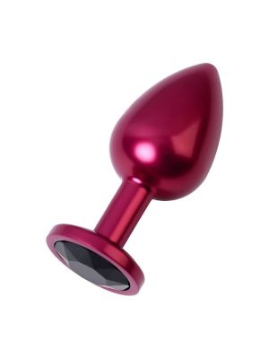 Red anal plug TOYFA Metal with black gem - image 2