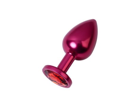 Red anal plug TOYFA Metal with red gem - 2