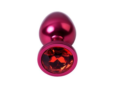 Red anal plug TOYFA Metal with red gem - 4