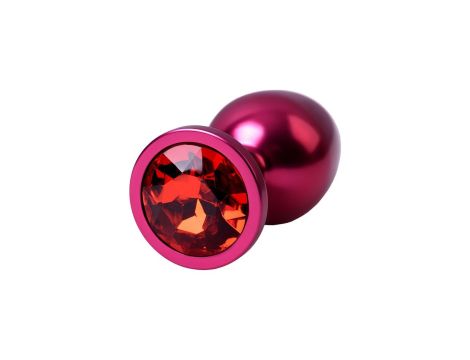 Red anal plug TOYFA Metal with red gem - 5