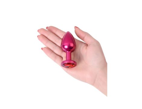 Red anal plug TOYFA Metal with red gem - 6