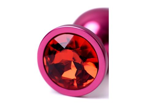 Red anal plug TOYFA Metal with red gem - 8