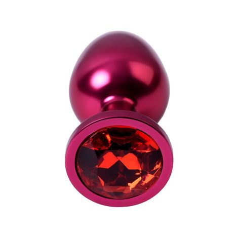 Red anal plug TOYFA Metal with red gem - 4