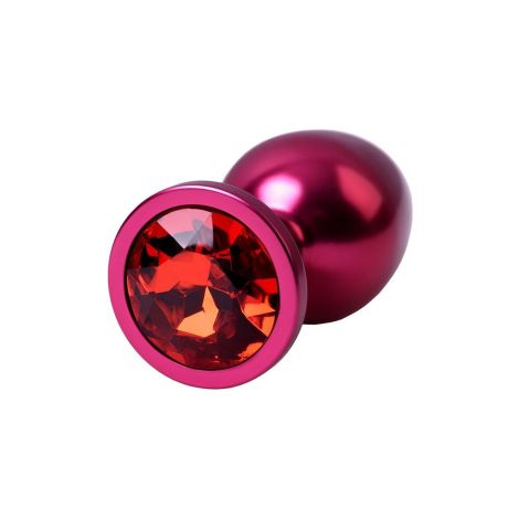 Red anal plug TOYFA Metal with red gem - 5