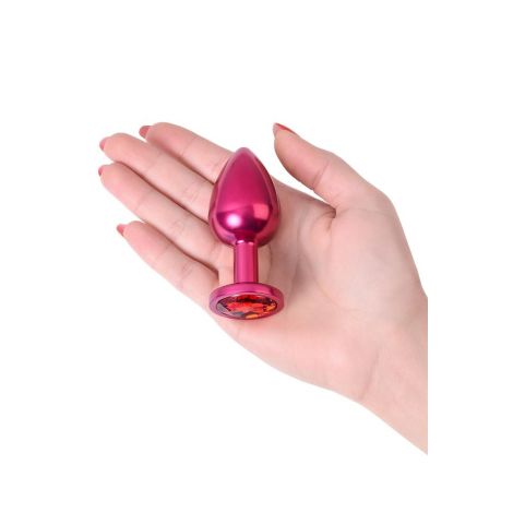 Red anal plug TOYFA Metal with red gem - 6