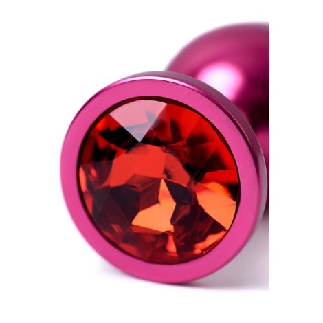 Red anal plug TOYFA Metal with red gem - 8