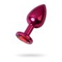 Red anal plug TOYFA Metal with red gem - 2