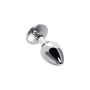 Anal plug Metal by TOYFA, metal, silver with red rose, 8 cm, O 2.7 cm, 48 g - 4