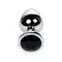 Silver anal plug TOYFA Metal with black round-shaped gem - 3