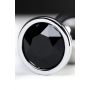 Silver anal plug TOYFA Metal with black round-shaped gem - 7