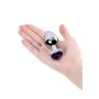 Silver anal plug with purple gem heart-shaped - 7