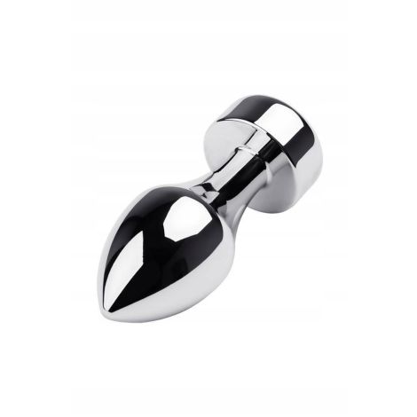 Silver anal plug TOYFA Metal with red round-shaped gem