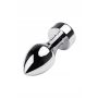 Silver anal plug TOYFA Metal with red round-shaped gem - 2