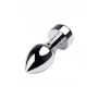 Silver anal plug TOYFA Metal with white round-shaped gem - 2