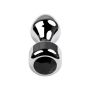 Silver anal plug TOYFA Metal with black round-shaped gem, length 8,2 cm, diameter 2,5-3,8 cm, weight 210 gr - 4