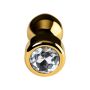 Gold anal plug TOYFA Metal with white round-shaped gem , length 7 cm, diameter 2-3,5 cm, weight 140 gr - 5