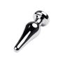 Silver anal plug TOYFA Metal with white round-shaped gem, length 9 cm, diameter 1,5-4 cm, weight 205 gr - 4