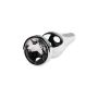 Silver anal plug TOYFA Metal with white round-shaped gem, length 9 cm, diameter 1,5-4 cm, weight 205 gr - 5