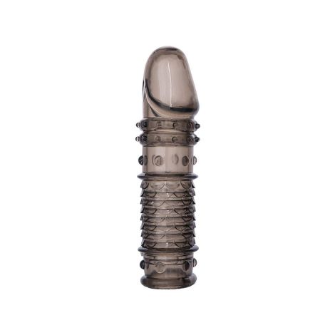 ToyFa XLover, Penis sleeve, for enlargement, TPE, transparent black, 13.5 cm - 2