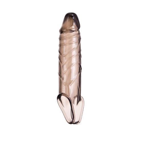 ToyFa XLover, Penis sleeve, for enlargement, TPE, transparent black, 15,5 cm - 3