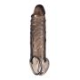 ToyFa XLover, Penis sleeve, for enlargement, TPE, transparent black, 15,5 cm - 3