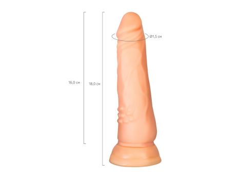 A-TOYS, Realistic Dildo, TPE, Flesh, 16.8 cm - 8