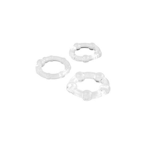 A-TOYS, Cockrings set, 3 pcs.TPE,Transparent, O 3,5 / 3/2 cm - 2