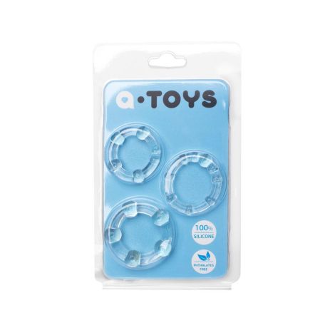 A-TOYS, Cockrings set, 3 pcs.TPE,Transparent, O 3,5 / 3/2 cm - 3