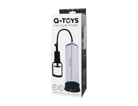 A-TOYS, Penis Pump, PVC, Transparent, 27.5 cm, 3 cock rings included - 4