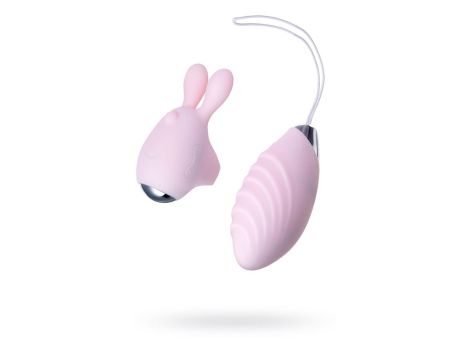 JOS VITA finger vibrating egg and vibrating attachment, silicone, powder pink, 8.5 and 8 cm