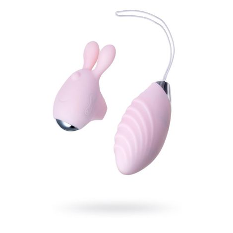 JOS VITA finger vibrating egg and vibrating attachment, silicone, powder pink, 8.5 and 8 cm