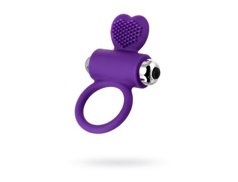 JOS PERY, Vibrating ring with cilia, silicone, violet, 9 cm