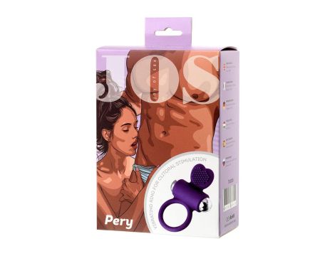 JOS PERY, Vibrating ring with cilia, silicone, violet, 9 cm - 6