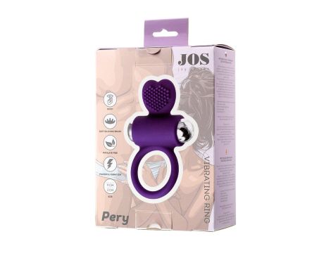 JOS PERY, Vibrating ring with cilia, silicone, violet, 9 cm - 7