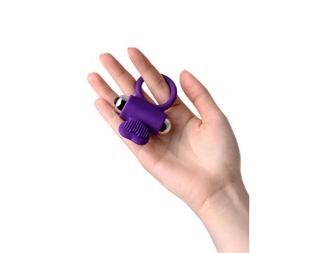 JOS PERY, Vibrating ring with cilia, silicone, violet, 9 cm - 8