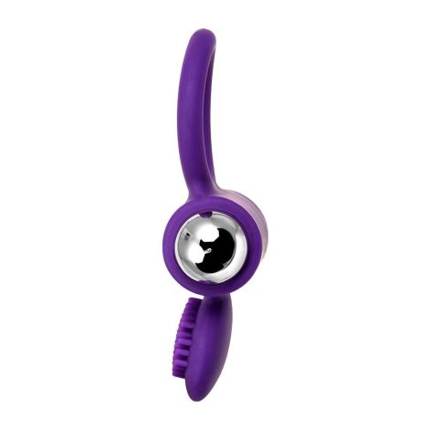 JOS PERY, Vibrating ring with cilia, silicone, violet, 9 cm - 4