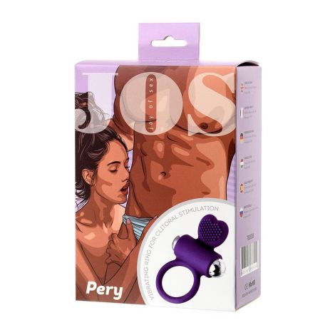 JOS PERY, Vibrating ring with cilia, silicone, violet, 9 cm - 6